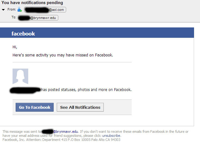 fake facebook notification