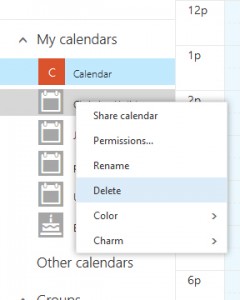 illustration of deleting a calendar