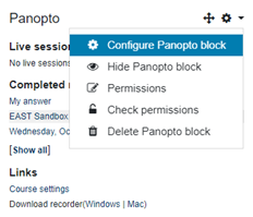 Configure Panopto Block