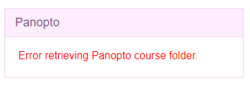 Panopto error message