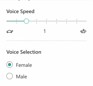 Screenshot of Voice Options menu.